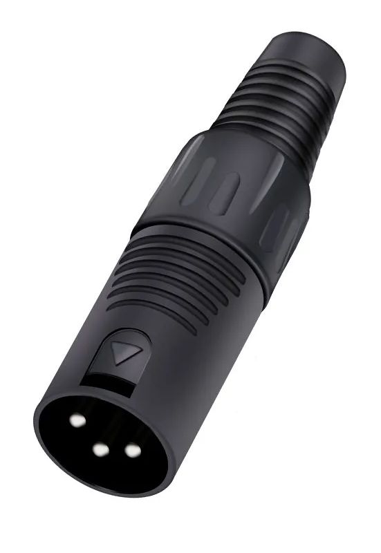 XLR 3-pin connector male C1038M zwart kunststof